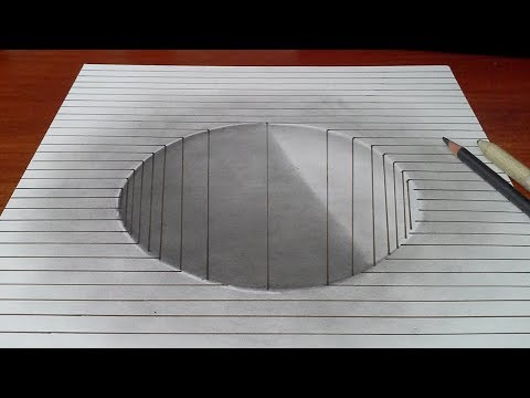 How to Draw a Round Hole in Line Paper - Easy Pencil Drawing