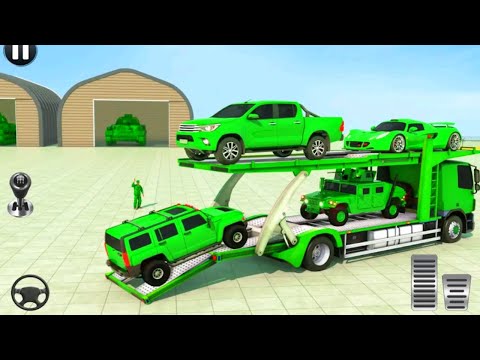 Army vehicle car transporter truck Simulator game. How to play army car transporter truck game. #2