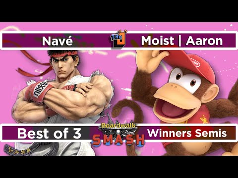 Moist | Aaron (Diddy Kong) vs Nave (Ryu) Winners Semis - Boardwalk Smash #34 - SSBU