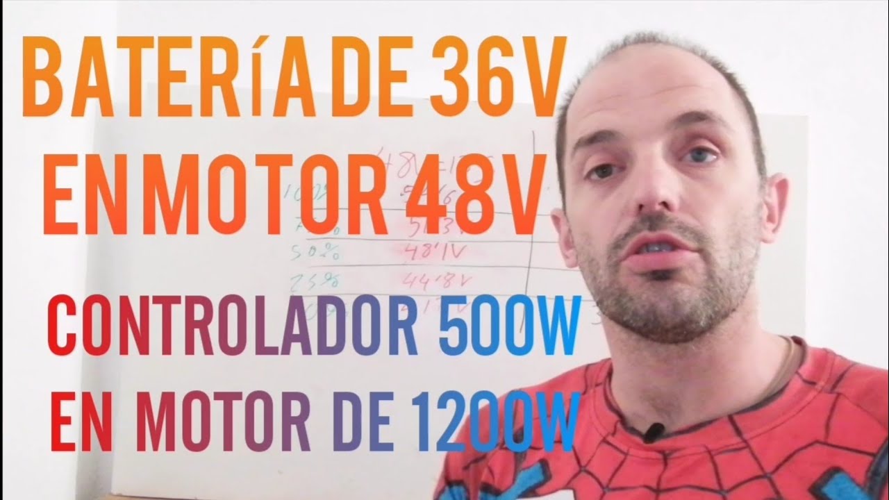 Batería 36v para motor de 48v y controlador de 500w en 1200w