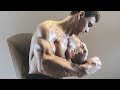 Crazy Big Oiling up Muscles - 16 Years Old Boy Flexing His Huge Oiling Up Muscles