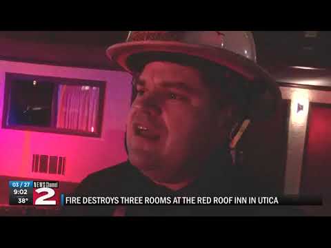 Fire destroys three rooms at the Red Roof Inn in Utica