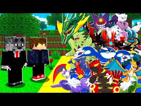 Colocamos todas as MEGA EVOLUÇÃO dos Pokemon na piscina - MINECRAFT