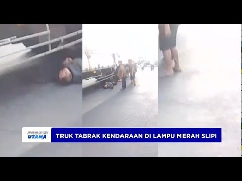 TRUK TABRAK KENDARAAN DI LAMPU MERAH SLIPI
