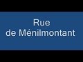 Rue de Ménilmontant Paris Arrondissement 20e ...