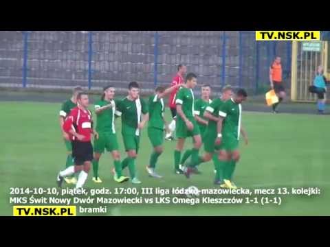 tv.nsk.pl 2014-10-10 MKS Świt Nowy Dwór Mazowiecki - LKS Omega Kleszczów 1-1 (1-1) bramki