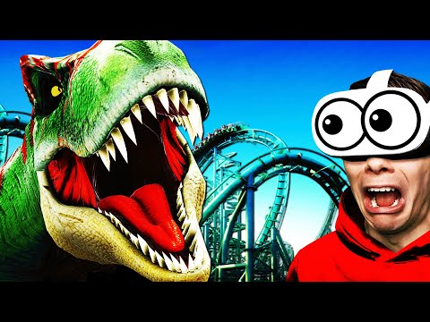 Riding T-REX ROLLER COASTER In VR