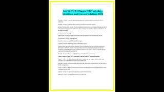 AAOS EMT Chapter 22 Toxicology Questions and Correct Solutions 2025 2026 1080p