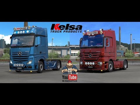 [ETS2 v1.32] Kelsa lightbars for MB Actros MP3 & MP4 v1.0