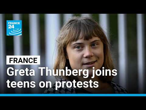 France: climate activist Greta Thunberg joins teens on new day of school protests