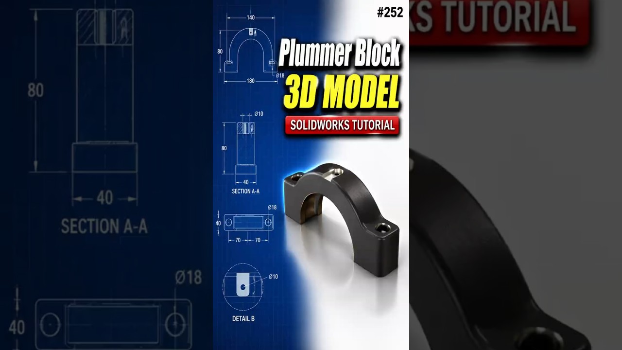 252 Plummer Block #solidworks @needful3d