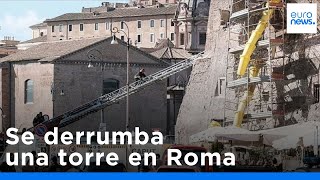 VÍDEO: Se derrumba parte de la Torre dei Conti en Roma dejando varios heridos