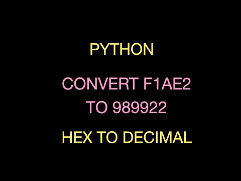 Python3 Hex To Decimal