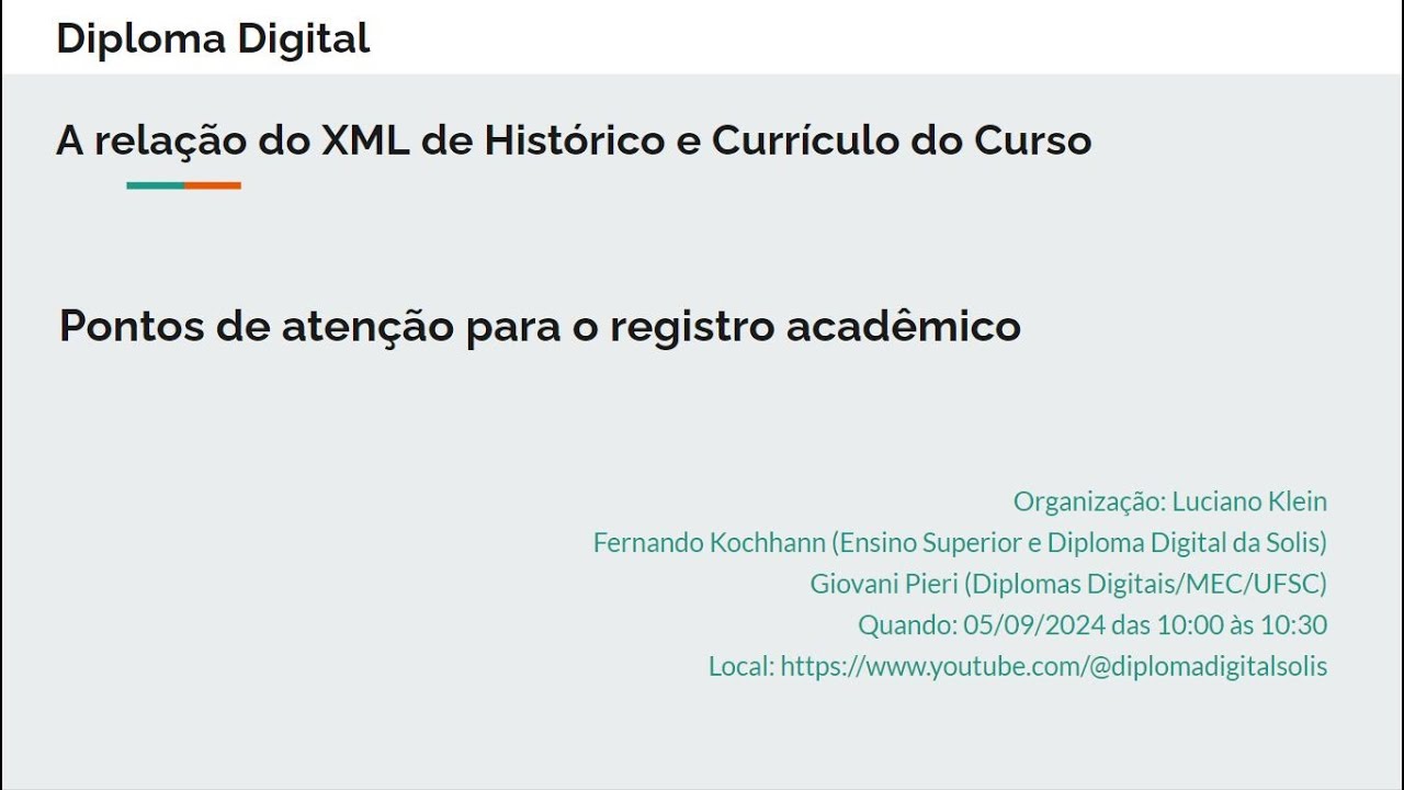 A relação do XML de Histórico e Currículo do Curso