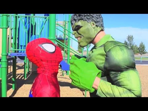 Spiderman vs The Incredible Hulk (Rematch)! Superhero Battle In Real Life