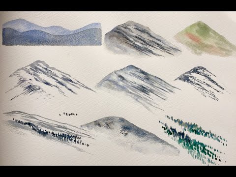 How to Paint Hills and Mountains with Watercolours | Beginners' Tutorial