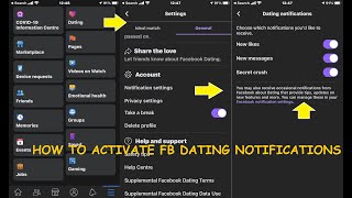 How to activate Facebook dating notification settings