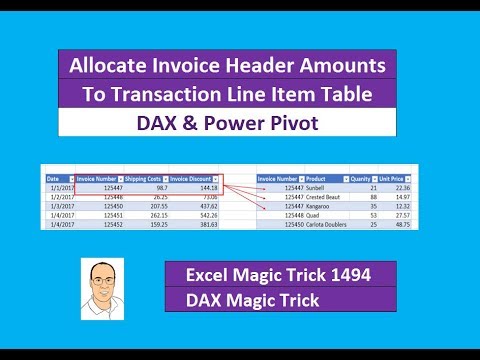 EMT 1494: DAX & Power Pivot: Allocate Invoice Header Amounts To Invoice Transaction Line Table