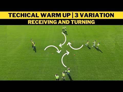 Technical Warm Up | Receiving and Turning | 3 Variation | Football/Soccer Drills thumbnail