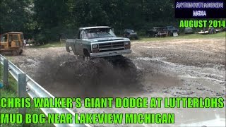 preview picture of video 'CHRIS WALKERS GIANT DODGE AT LUTTERLOHS MUD BOG LAKEVIEW MICHIGAN 8 30 14'