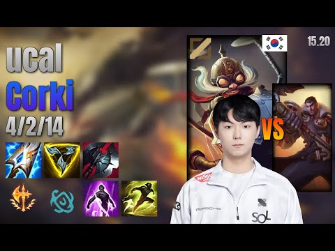 ucal Mid Corki vs Jayce lol KR solo rank Full Game 15.20 | 유칼 코르키 vs 제이스