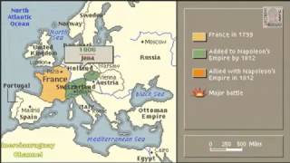 NAPOLEONIC WARS HISTORY NAPOLEON ANIMATION ON A MAP