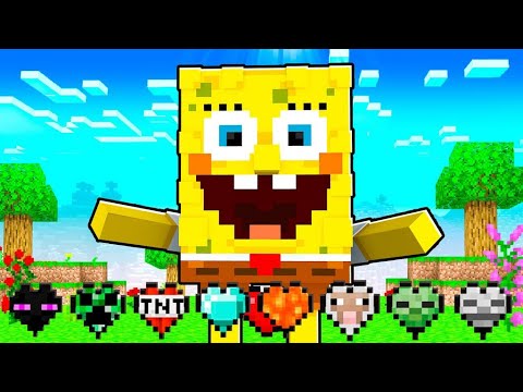 Insane! SpongeBob has CRAZY Custom Hearts in Minecraft!!