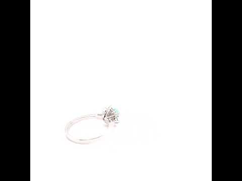 Natural Paraiba Tourmaline & Diamond Ring 14K White Gold Ring Women's Ring Ladies Ring Birthstone