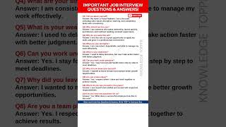 10 Most Important Interview Questions and Answers