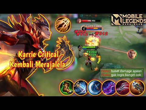 USER MAGEPUN AUTO MENANGIS MENYAKSIKAN DAMAGE KARRIE CRITICAL SESAKIT INI ! TOP GLOBAL KARRIE - MLBB