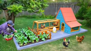 Perfect chicken coop and mini garden for backyard