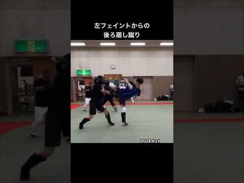 左フェイントからの後ろ廻し蹴り　#tkd #taekwondo #karate