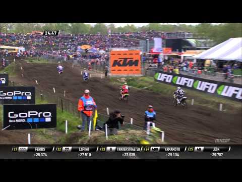 Clement Desalle passes Evgeny Bobryshev MXGP of Europe 2015 - motocross