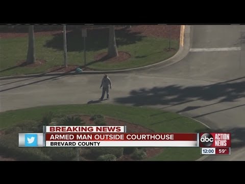 Breaking Armed Man Outside Brevard County Courthouse