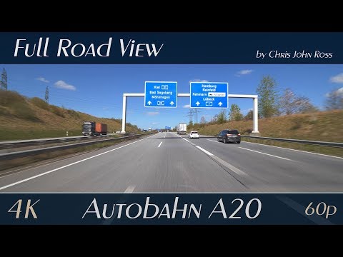 Autobahn (A20), Germany: Kreuz Lübeck - Mönkhagen - Geschendorf - 4K (2160p/60p) Ultra HD