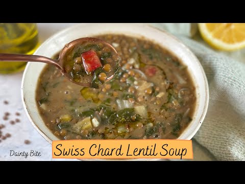 Satisfying Swiss Chard Lentil Soup/ w subtitles