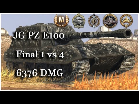 Jg Pz E100 1vs4 6000+ DMG, WoT Blitz 2021