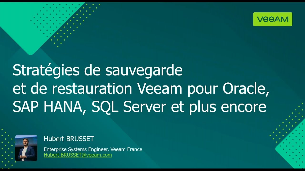 Veeam Backup & Recovery Strategies for Oracle, SAP HANA, SQL and more video
