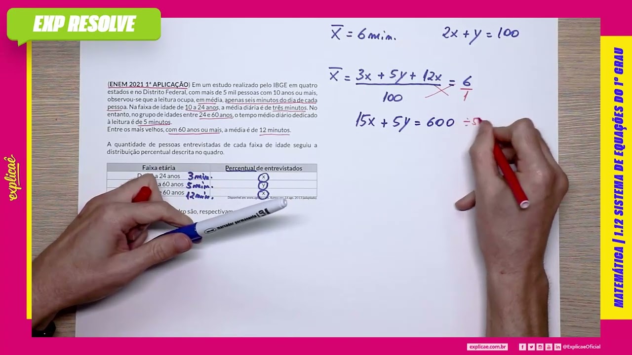 EM UM ESTUDO REALIZADO PELO IBGE EM QUATRO ESTADOS E NO (...) | SISTEMA DE EQUAC?O?ES DO 1º GRAU