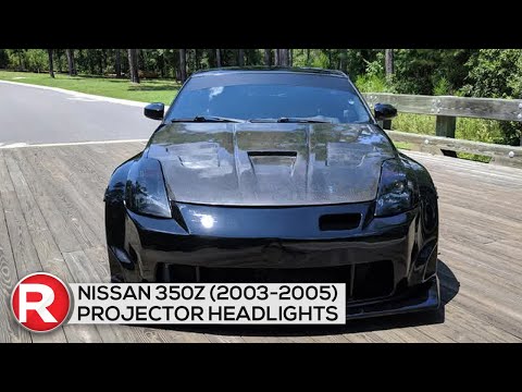 DIY Install - Spec-D Projector Headlights Nissan 350Z w/ HID (03-04-05) SMD LED Strip - Black/Chrome