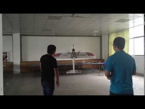 VTOL plane tailsitter configuration, indoor test