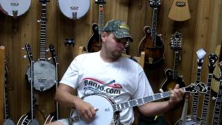 Video thumbnail for Banjo.com video: demo of a new Deering Calico 5 String Banjo by banjodotcom