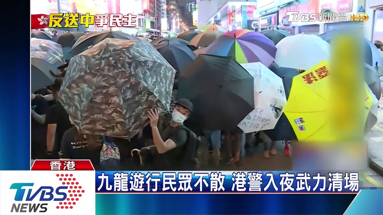 九龍遊行民眾不散 港警入夜武力清場