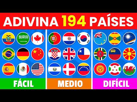 Adivina las 194 BANDERAS del Mundo 🌎🚩con Niveles de Dificultad | ¡El reto DEFINITIVO! ✅