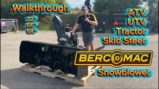 Bercomac snowblower walkthrough by dealer.  72” 66” 54” Atv UTV accessory. 