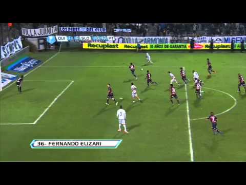 Gol Elizari. Quilmes 1 San Lorenzo 0. Torneo Final 2013. Fecha 12. Fútbol Para Todos.