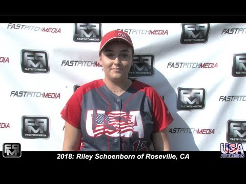 2018 Riley Schoenborn Power Hitting First Base Softball Skills Video - USA Athletics