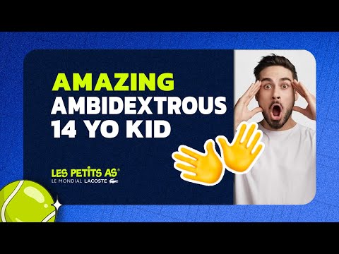 Ambidextrous young tennis player epic point at Les Petits As 2024 🤯👐