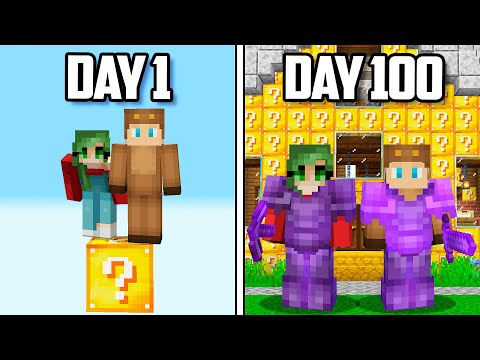 I Survived 100 Days on a LUCKY BLOCK Minecraft Island!