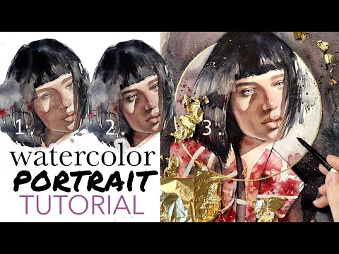 Watercolor Portrait with DRAMATIC LIGHTING - TUTORIAL